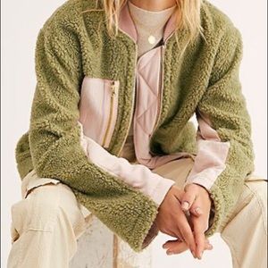 Free People Rivington Sherpa Jacket in green